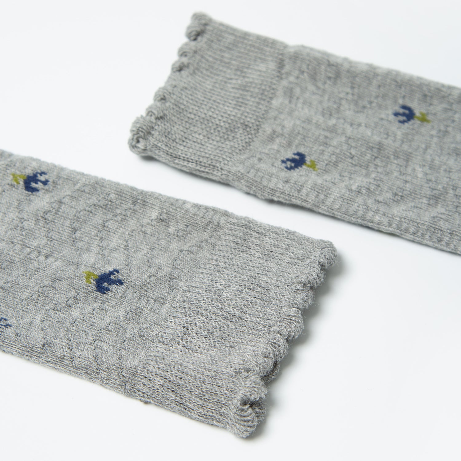 Women's Retro Floral Fishbone Pattern Knee-High Socks