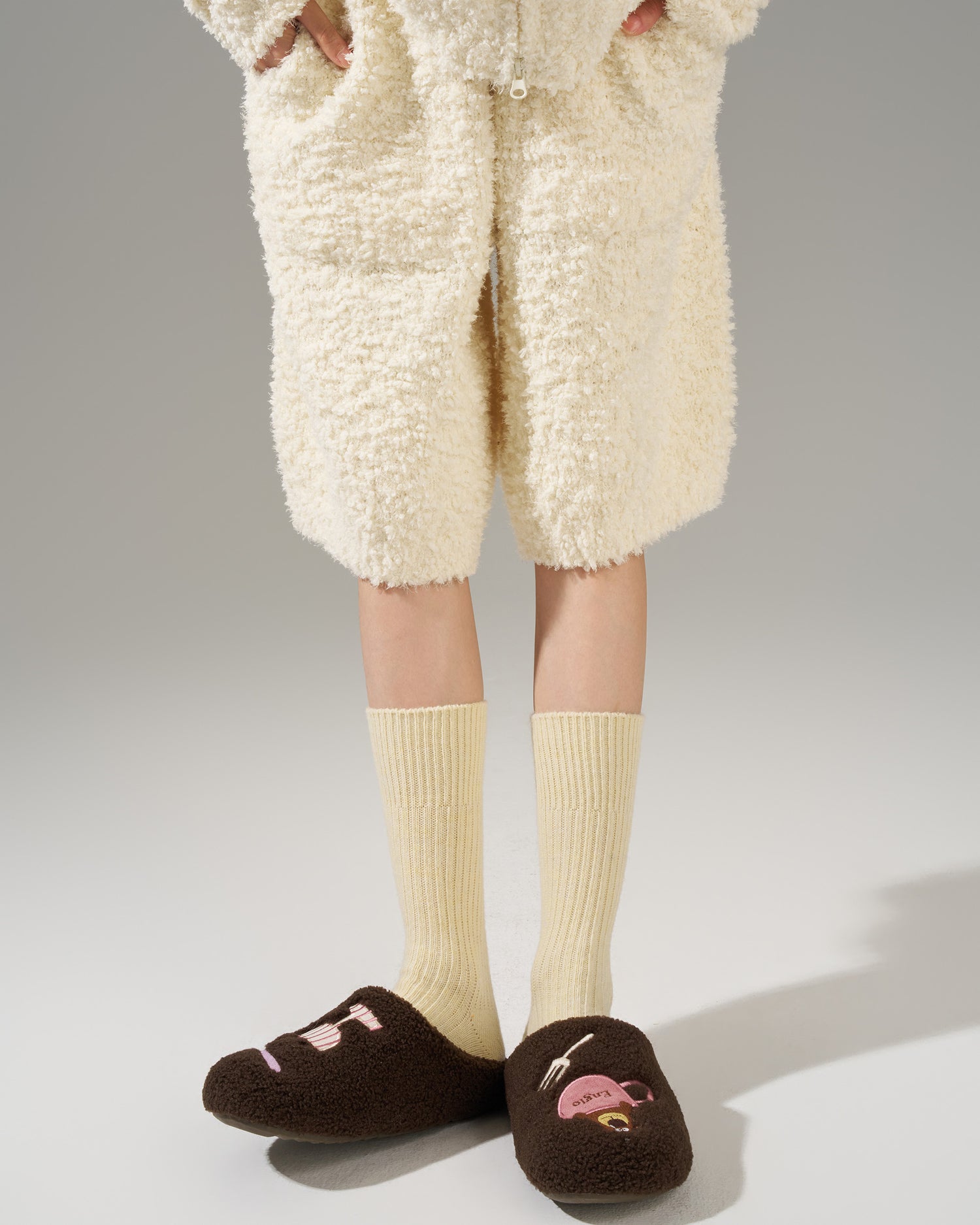 Women’s Winter Cartoon Animal Embroidered Mid-Calf Socks