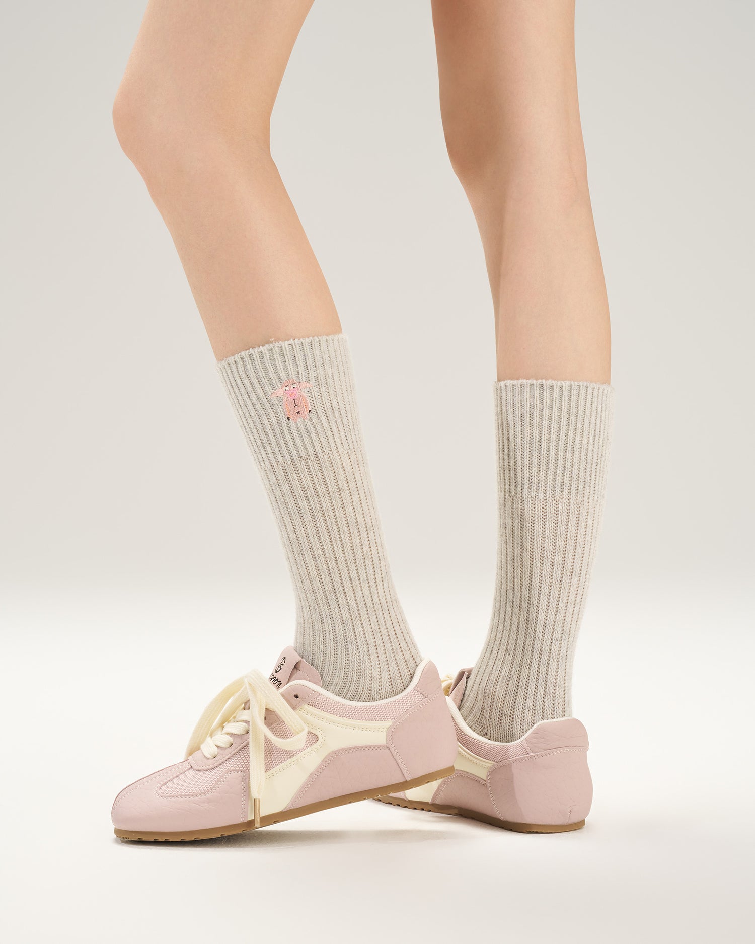 Women’s Winter Cartoon Animal Embroidered Mid-Calf Socks